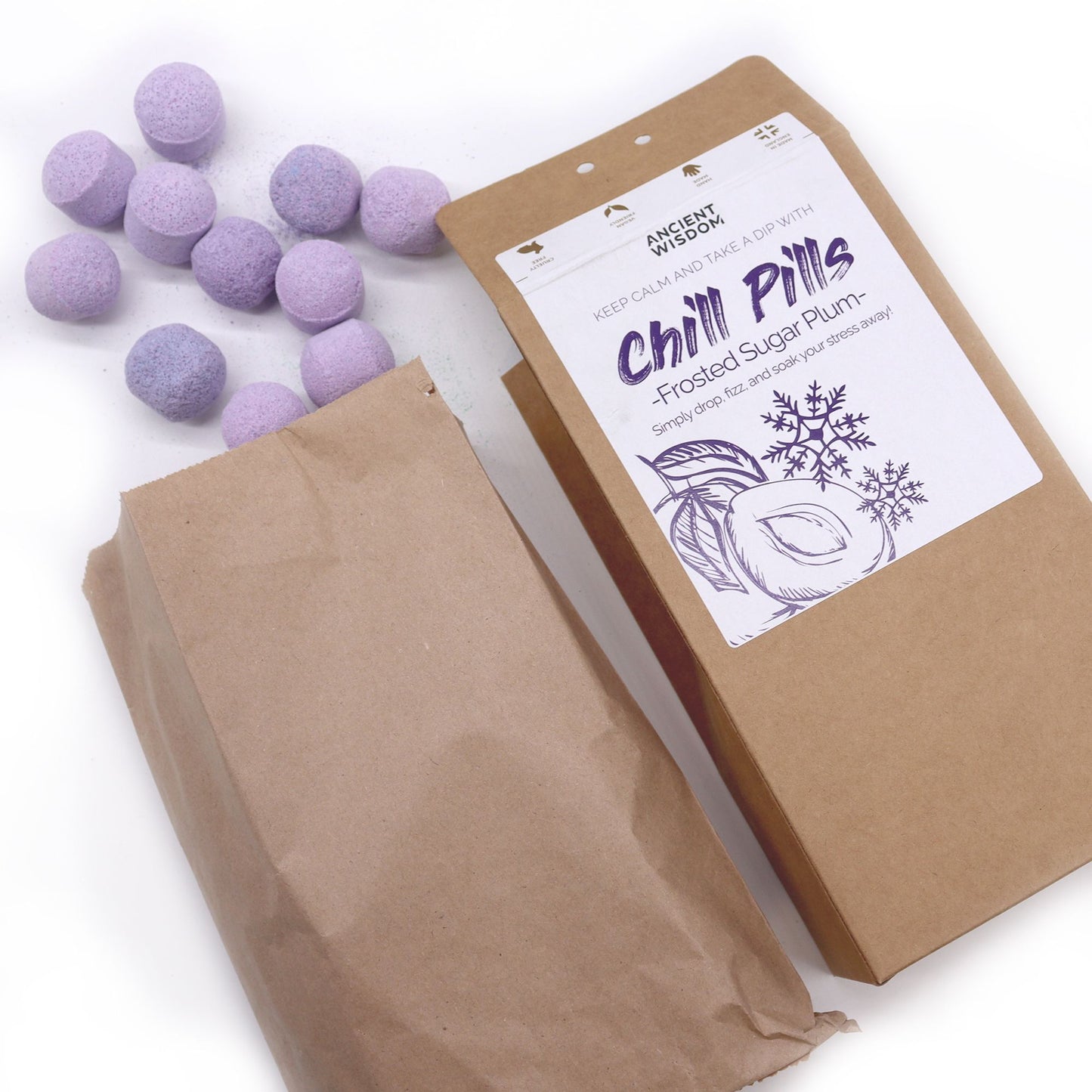 Pack of 30 Mini Bath Bombs - Frosted Sugar Plum