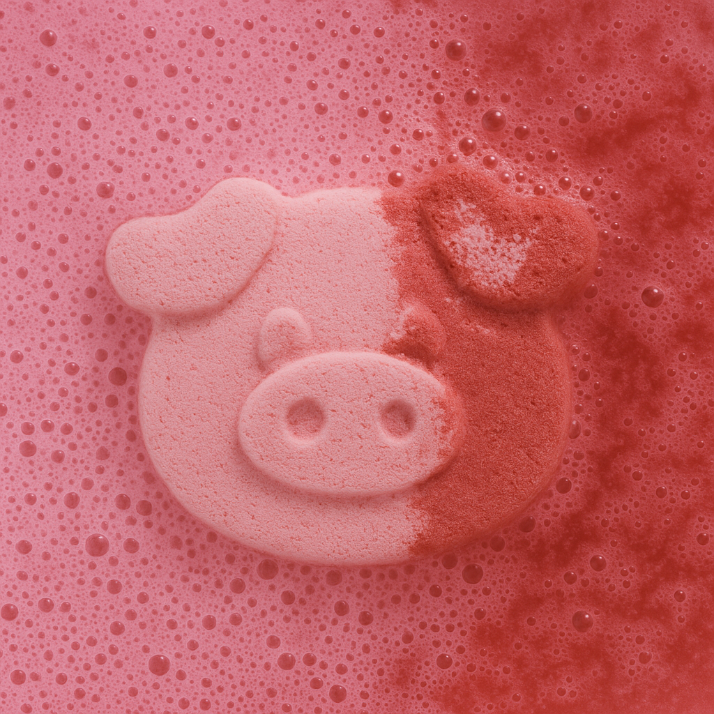 Vanilla Cupcake Pig Bath Bomb For Kids - 70g