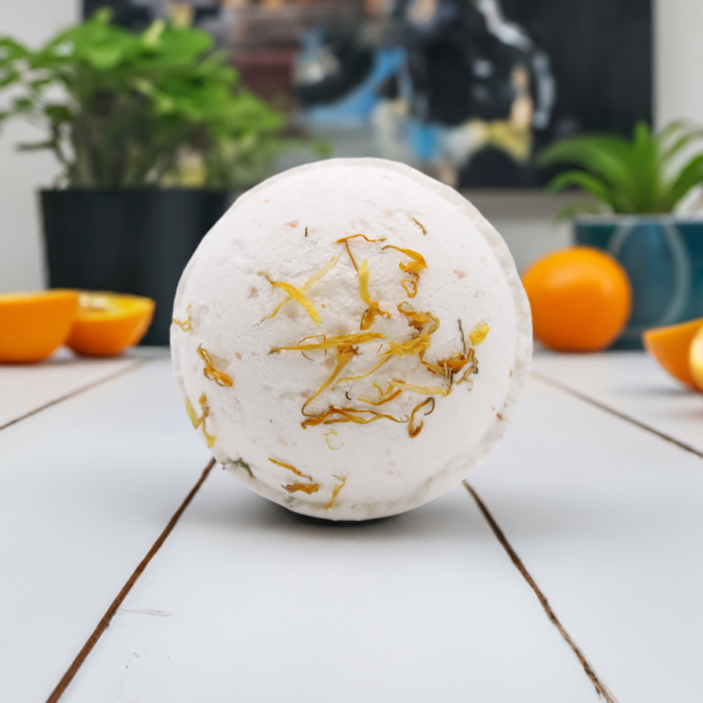 Lemon, Ginger, Orange & Avocado Oil Himalayan Salt Bath Bomb - 180g