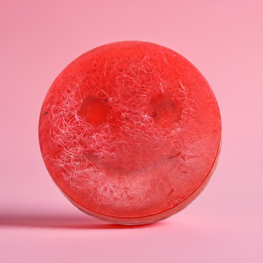 Strawberry & Guava Scrub Soap: Handmade Loofah Soap - 120g
