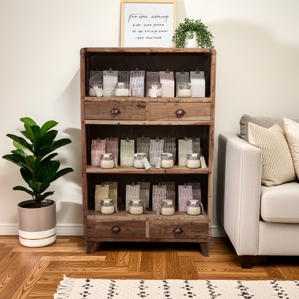 Reclaimed Teak Shelf: Unique Bookcase - Bali Wood