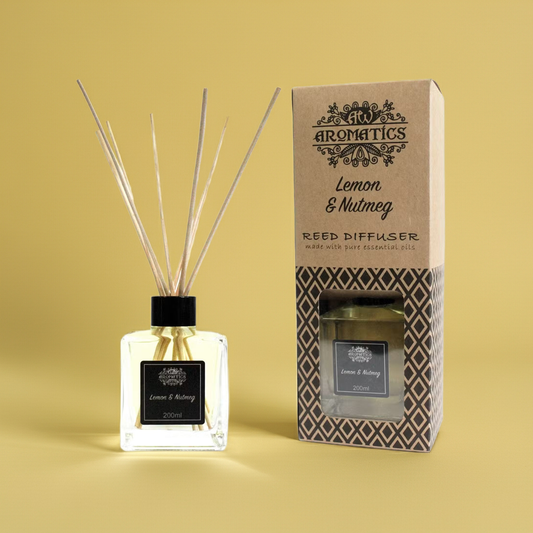 Essential Oil Reed Diffuser: Lemon & Nutmeg - 200ml