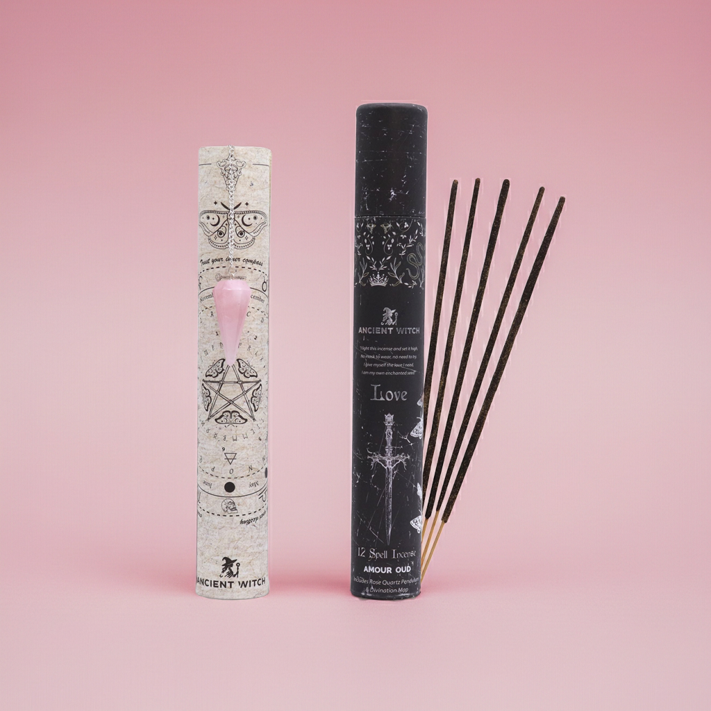 12 Spell Incense: Love - Rose Quartz Pendulum
