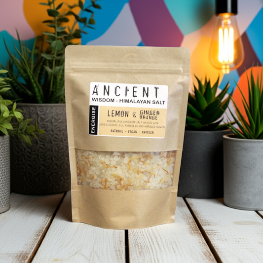 Lemon, Ginger & Orange Aromatherapy Himalayan Bath Salt - 500g - Bath & Soak