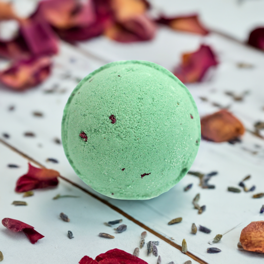 Shea Butter Bath Bomb Infused with Rose & Lavender Essential Oils - 180g