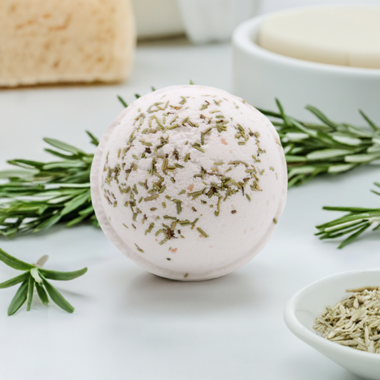 Rosemary, Clary Sage & Olive Oil Himalayan Salt Bath Bomb - 180g