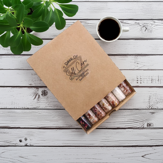 Bath Salt Gift Set: Essential Oil Blends - 7 Vials