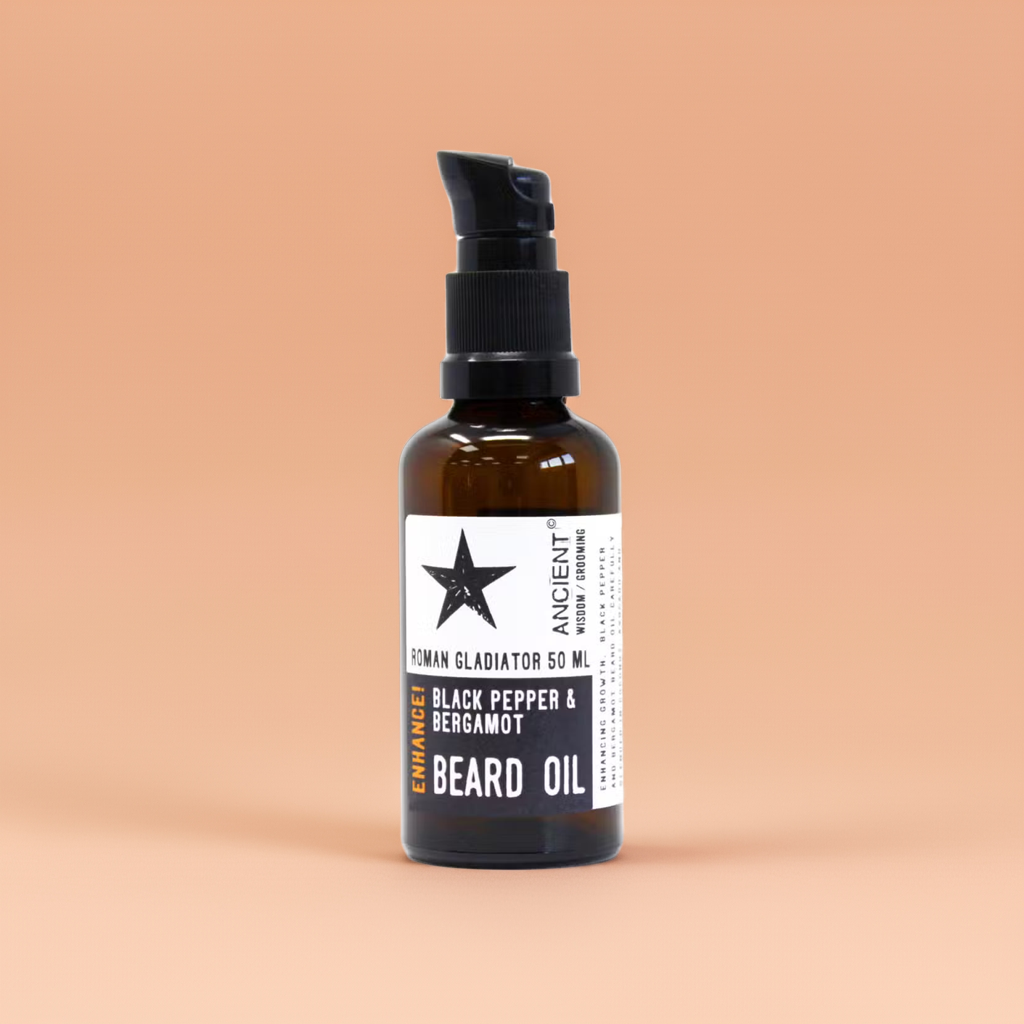 Roman Gladiator Beard Oil: Black Pepper & Bergamot - 50ml