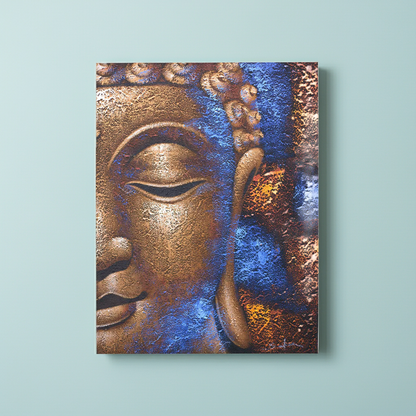 Buddha Painting: Copper Face Art - 80x60cm