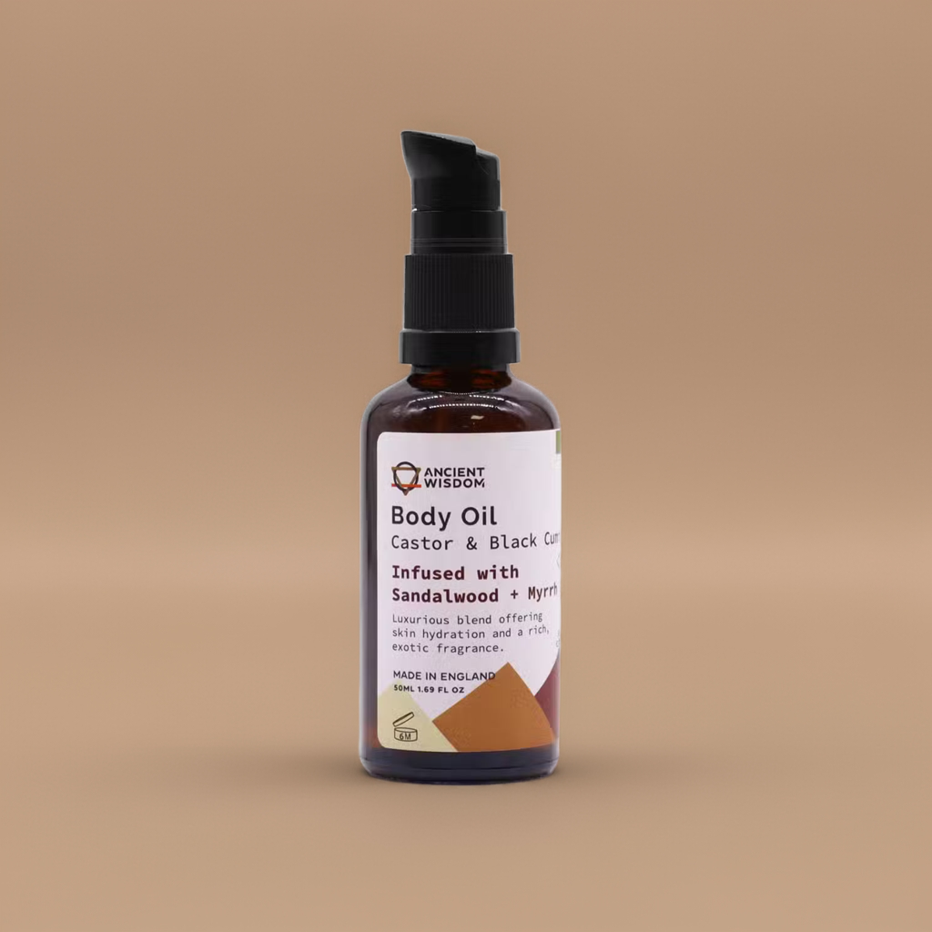 Organic Sandalwood & Myrrh Body Oil: for Dry Skin - 50ml