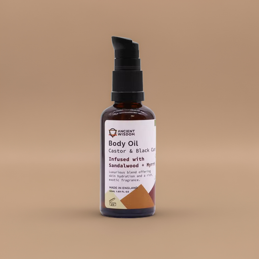 Organic Sandalwood & Myrrh Body Oil: for Dry Skin - 50ml