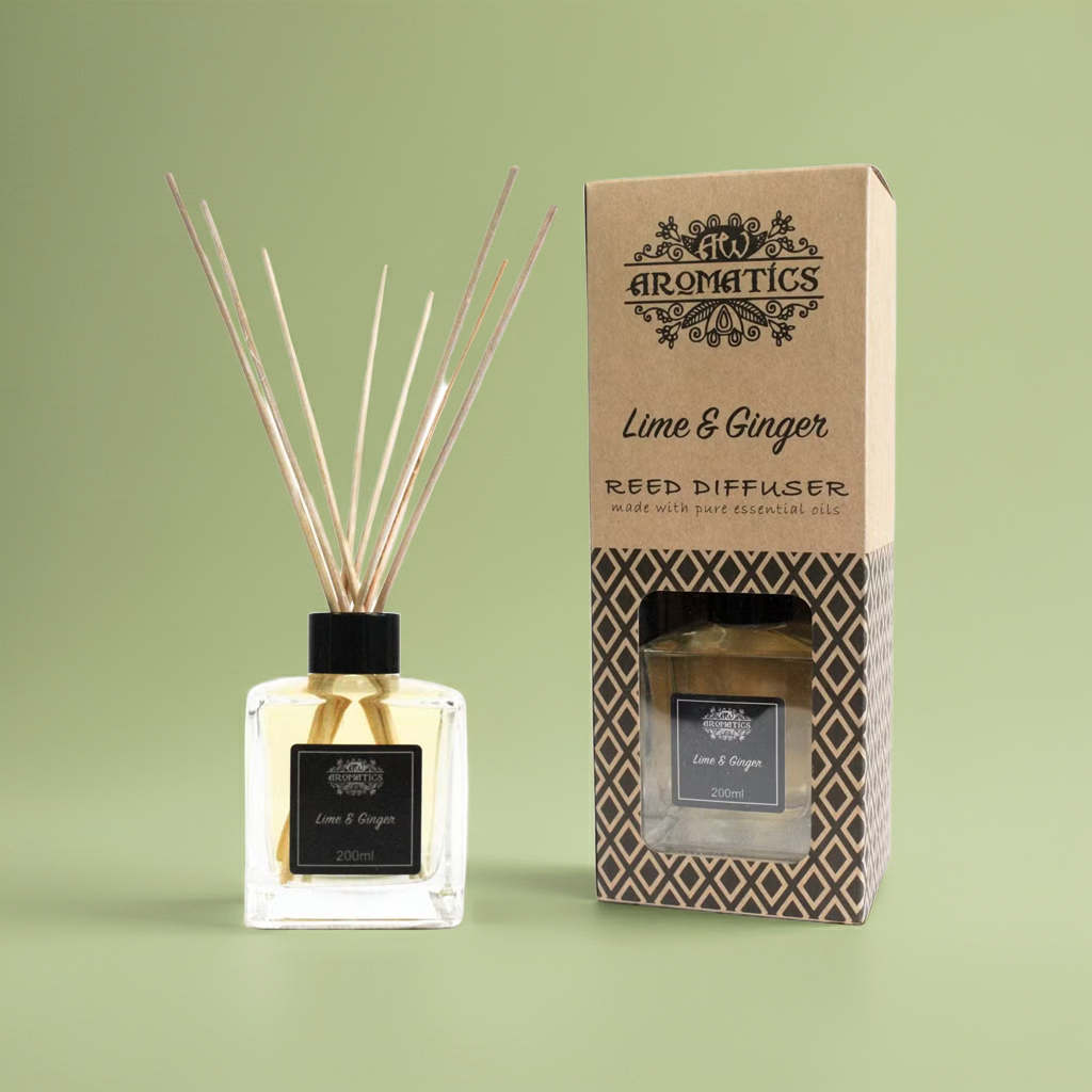 Essential Oil Reed Diffuser: Lime & Ginger - 200ml