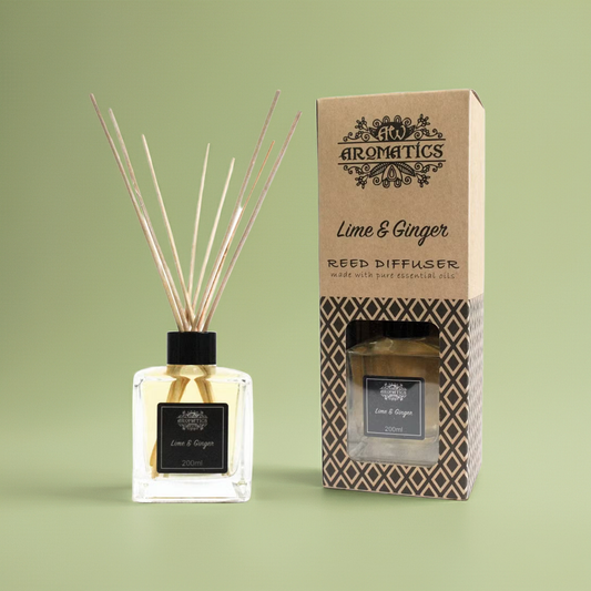 Essential Oil Reed Diffuser: Lime & Ginger - 200ml