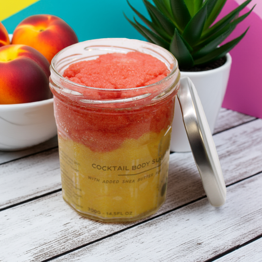 Peach Sangria Exfoliating Sugar Body Scrub: Softens & Refreshes Skin - 300g - Bath & Soak