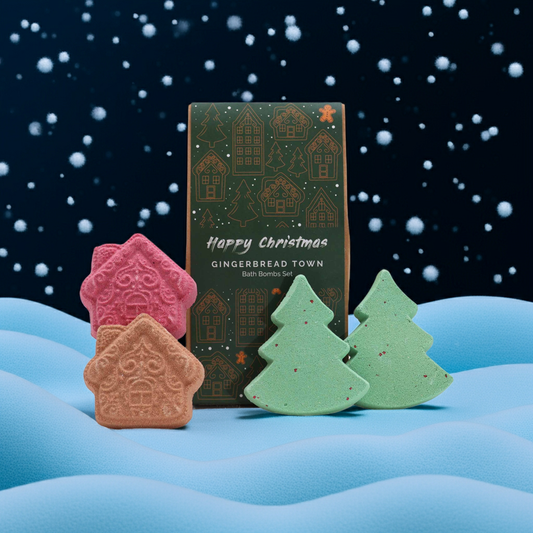 Christmas Bath Bomb Gift Pack: Gingerbread Town