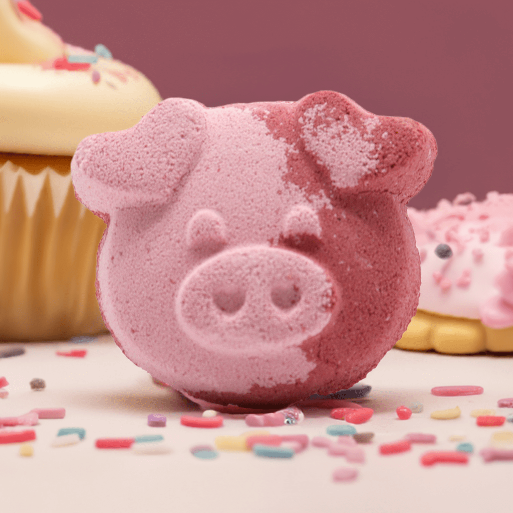 Vanilla Cupcake Pig Bath Bomb - 70g