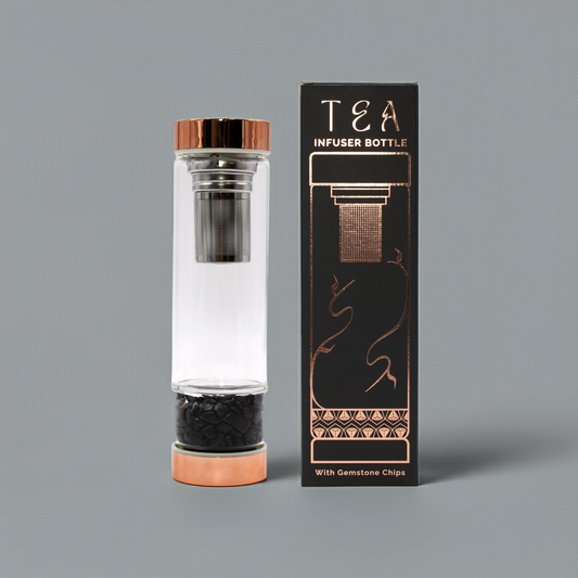 Crystal Glass Tea Infuser Bottle: Black Onyx - 500ml