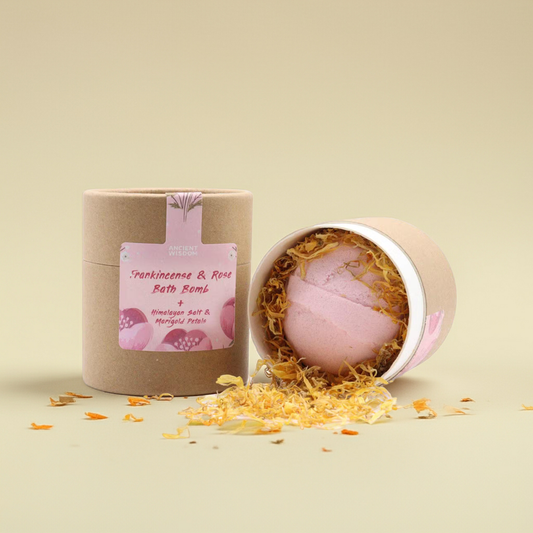 Frankincense & Rose Bath Bomb: Bath Salts + Marigold Petals